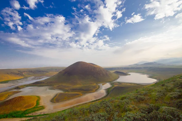 Lago Vulcânico Pôr Sol Lago Meke Vulcânico Konya — Fotografia de Stock