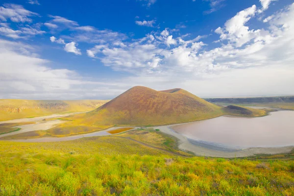 Lago Vulcânico Pôr Sol Lago Meke Vulcânico Konya — Fotografia de Stock