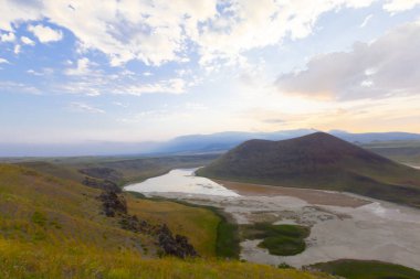 Konya'da Meke krater gölü. Doğa Manzara.