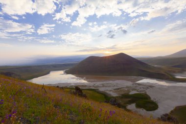 Konya'da Meke krater gölü. Doğa Manzara.