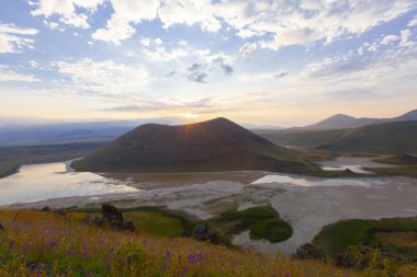 Konya'da Meke krater gölü. Doğa Manzara.