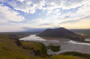 Konya'da Meke krater gölü. Doğa Manzara.
