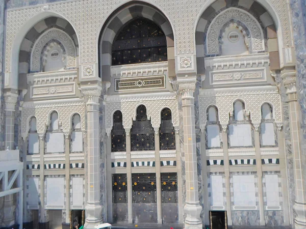 Mecka Saudiarabien Maj 2018 Bred Panoramautsikt Över Kaaba Inne Masjid — Stockfoto