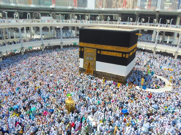 Mekka Saúdská Arábie Květen 2018 Široký Panoramatický Výhled Kaaba Uvnitř — Stock fotografie