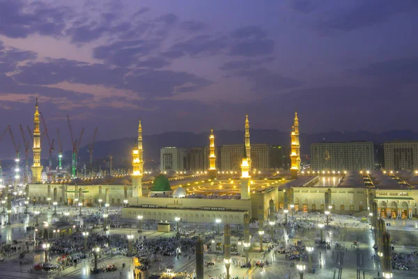 Мечеть Пророка Саудівської Аравії Медіна Одна Найбільших Мечетей Світі Після — стокове фото