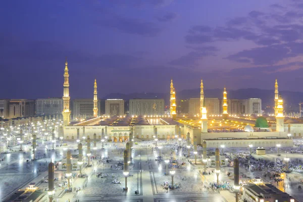 Мечеть Пророка Саудівської Аравії Медіна Одна Найбільших Мечетей Світі Після — стокове фото