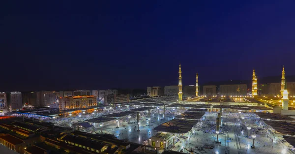 Mesquita Profeta Arábia Saudita Medina Uma Das Maiores Mesquitas Mundo — Fotografia de Stock