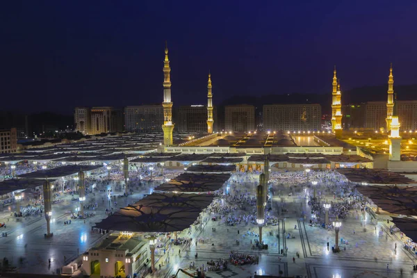 Mesquita Profeta Arábia Saudita Medina Uma Das Maiores Mesquitas Mundo — Fotografia de Stock