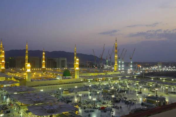 The mosque of the Prophet in Saudi Arabia, Medina. It is one of the largest mosques in the world. After Mecca, it is the second most holy mosque in Islam. Saudi Arabia, Medina.