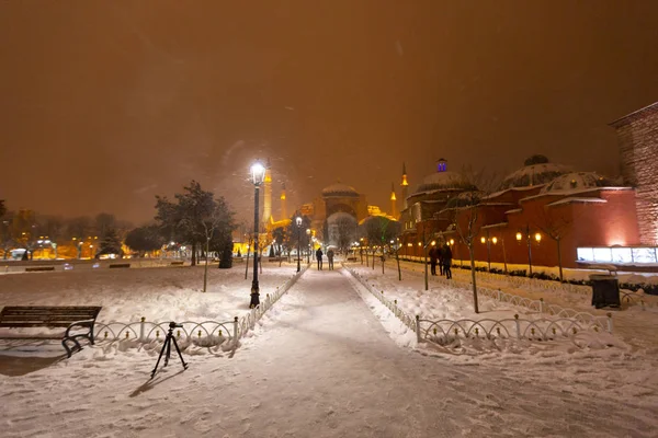 Blue Mosque Winter Day Snow Istanbul — Stock Photo, Image