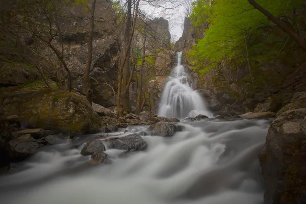 View Spectacular Waterfall Water Flowing Very Fast Erikli Waterfalls Yalova — Stock Photo, Image