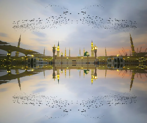 Masjid Nabawi Albo Nabawi Meczet Meczet Proroka Medina Miasto Światła — Zdjęcie stockowe