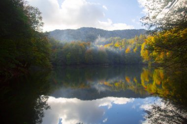 Yedigoller Park Bolu, Türkiye 'de sonbahar manzarası (yedi göl)
