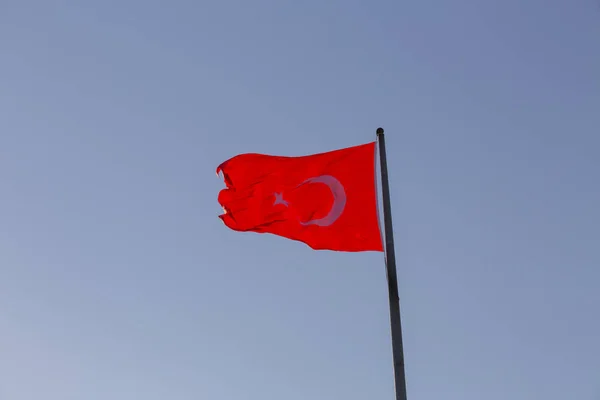 Türkische Flagge Und Landschaft — Stockfoto