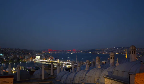 Istanbul Golden Horn Havet Och Staden Panorama — Stockfoto