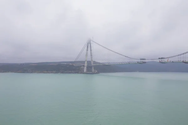 イスタンブール ヤヴズ スルタン セリム吊り橋建設 — ストック写真