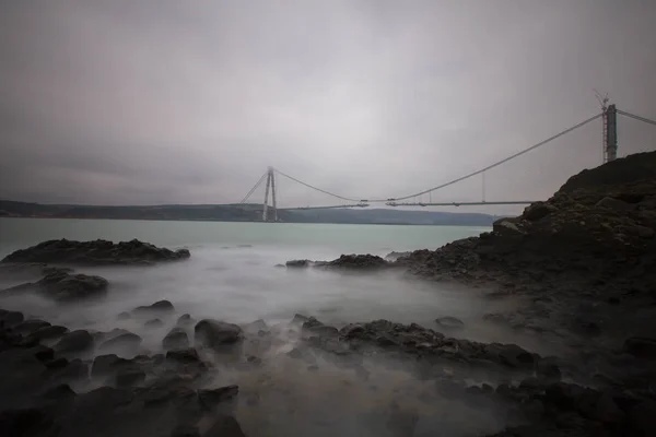 Стамбул Явуз Султан Селім Будівництво Підвісний Міст — стокове фото