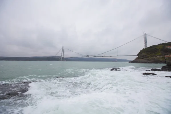 Stanbul Yavuz Sultan Selim Asma Köprü Inşaatı — Stok fotoğraf