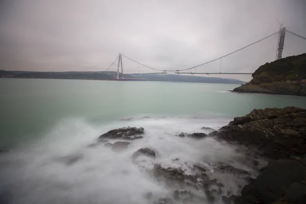 Стамбул Явуз Султан Селім Будівництво Підвісний Міст — стокове фото