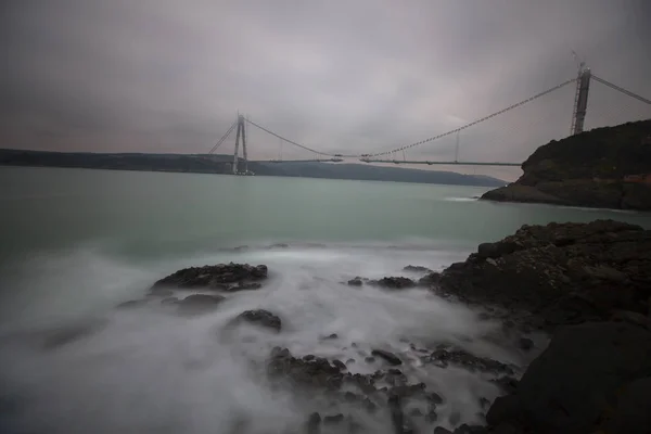 Stanbul Yavuz Sultan Selim Asma Köprü Inşaatı — Stok fotoğraf