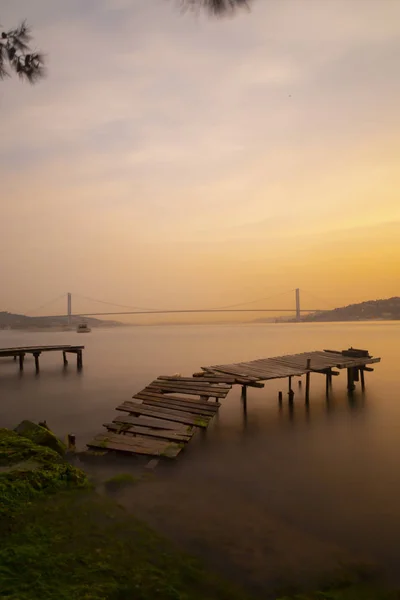 Bosphorus Bridge Sunset Kuleli Istanbul Turkey — стоковое фото