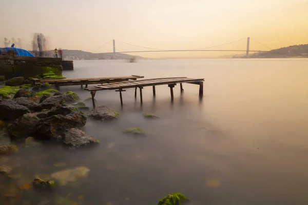 Bosphorus Bridge Sunset Kuleli Istanbul Turkey — стоковое фото
