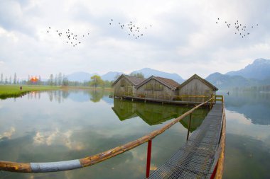 Kochelsee yakınlarındaki Sabah / Almanya