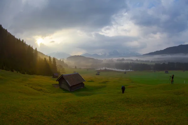 Der Idyllische Geroldsee Karwendel Der Bayerischen Alpen — Stockfoto