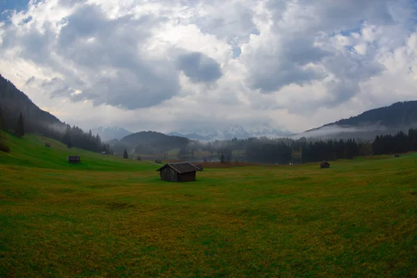 Den Idylliska Sjön Geroldsee Karwendelbergen Bayerska Alperna — Stockfoto