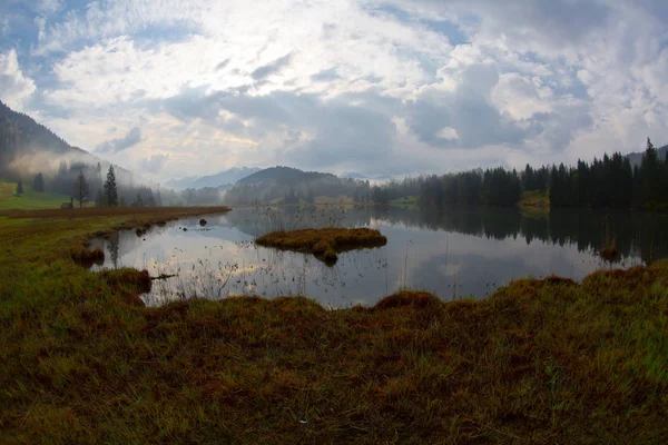 Idyllic Lake Geroldsee Karwendel Mountains Bavarian Alps — Stock Photo, Image