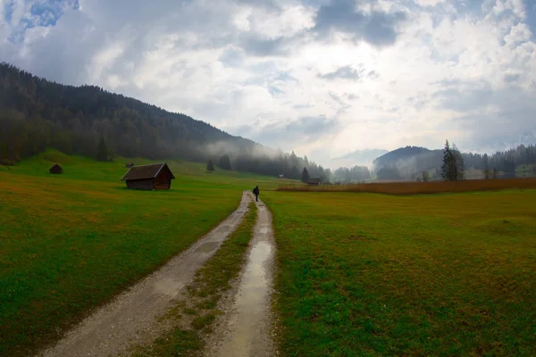 Den Idylliska Sjön Geroldsee Karwendelbergen Bayerska Alperna — Stockfoto