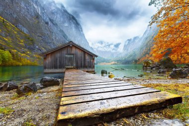 Lake Konigsee Bavyera Alpleri'nde