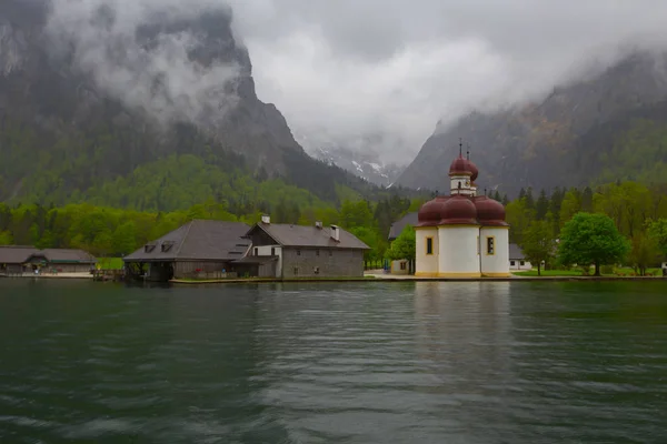 Lago Konigsee Los Alpes Bávaros — Foto de Stock