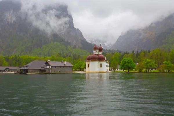 Lago Konigsee Los Alpes Bávaros — Foto de Stock