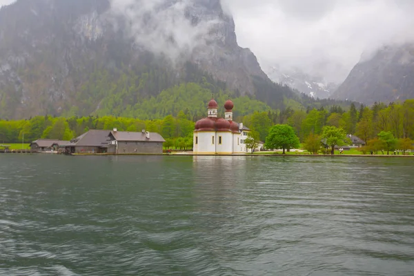 Lago Konigsee Los Alpes Bávaros — Foto de Stock