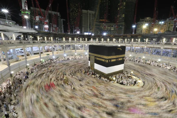 Moslim Pelgrims Van Hele Wereld Touring Rond Aba Nachts Tijdens — Stockfoto