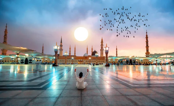 Masjid Nabawi Nebo Nabawi Mešita Mešita Proroka Medíně Město Světel — Stock fotografie