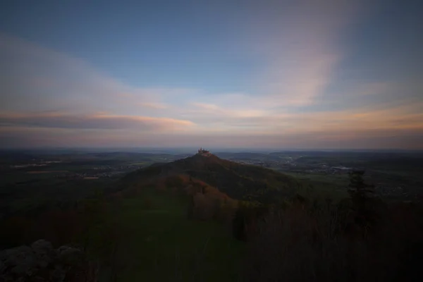 Veduta Del Castello Hohenzollern Nelle Alpi Svevi Baden Wurttemberg Germania — Foto Stock