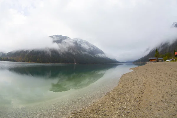 Panoramiczny Widok Jezioro Plansee Alpach Austriackich — Zdjęcie stockowe