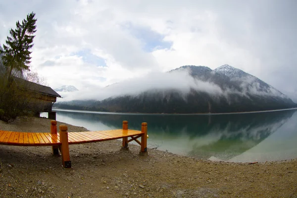 Vista Panorámica Del Lago Plansee Los Alpes Austria — Foto de Stock