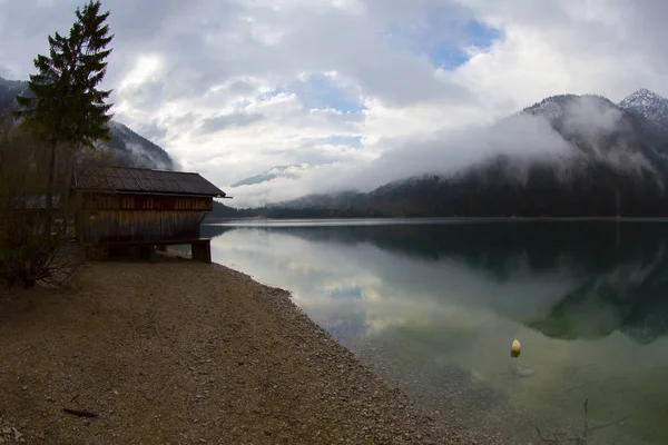 Πανοραμική Θέα Της Λίμνης Plansee Στις Άλπεις Της Αυστρίας — Φωτογραφία Αρχείου