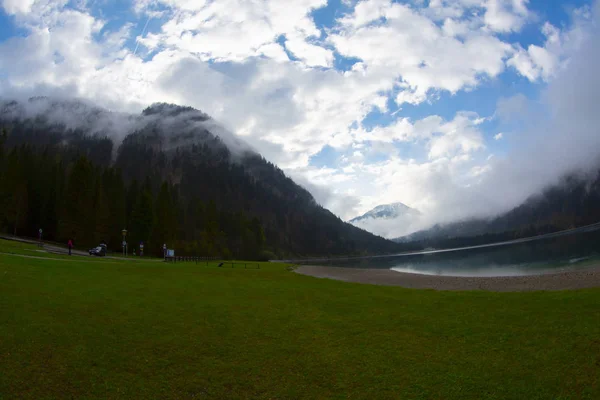 Panoramatický Pohled Jezero Plansee Rakouských Alpách — Stock fotografie