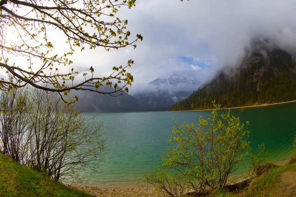 Vista Panorámica Del Lago Plansee Los Alpes Austria — Foto de Stock