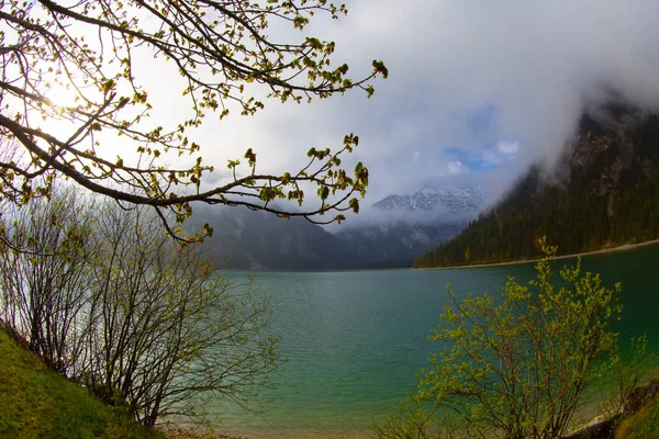 Vista Panorámica Del Lago Plansee Los Alpes Austria — Foto de Stock