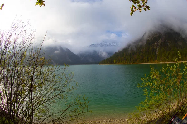 Vista Panorámica Del Lago Plansee Los Alpes Austria — Foto de Stock