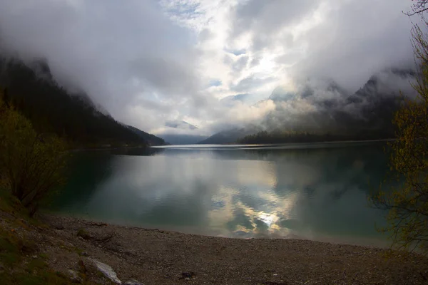 Vista Panorámica Del Lago Plansee Los Alpes Austria — Foto de Stock