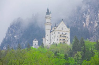 Neuschwanstein Kalesi ve Manzara / Almanya..