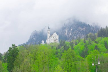 Neuschwanstein Kalesi ve Manzara / Almanya..