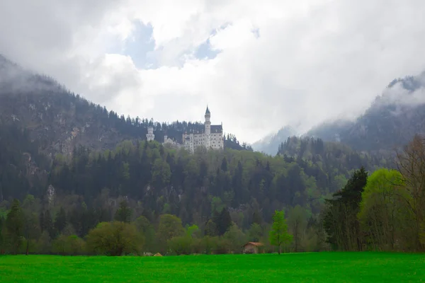 Schloss Und Landschaft Neuschwanstein Deutschland — Stockfoto