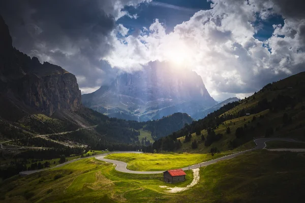 Passo Gardena Dolomita Talía — Foto de Stock